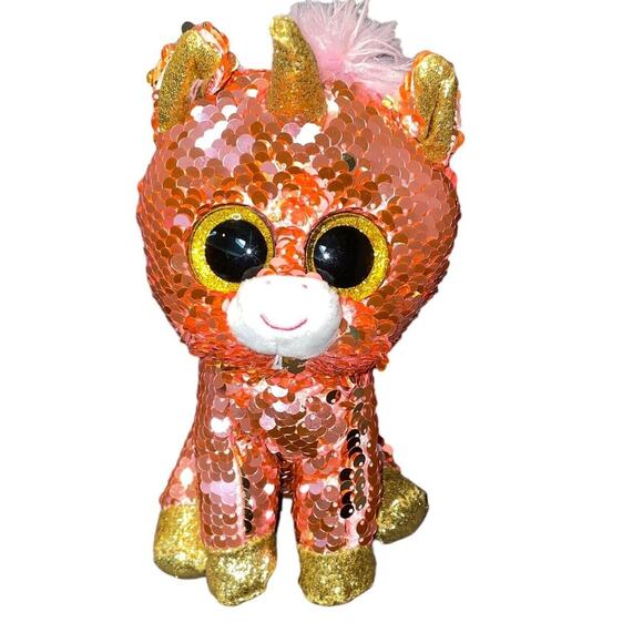 Ty Plush Flippables Unicorn Sunset Sparkle Color Sequins Nursery Decor Gift 7" - Picture 2 of 6